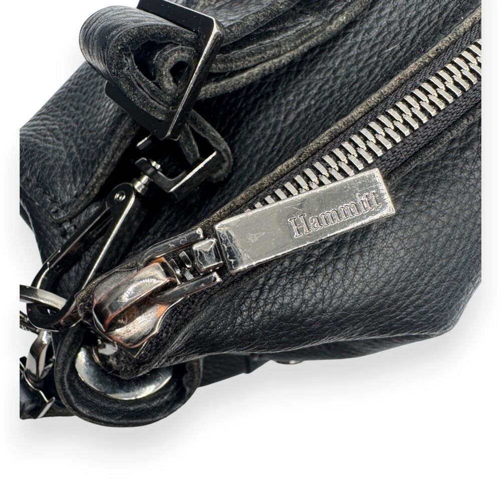 Hammitt Bryant Medium Black Gunmetal Leather Crossbody Shoulder Bag - Picture 16 of 16